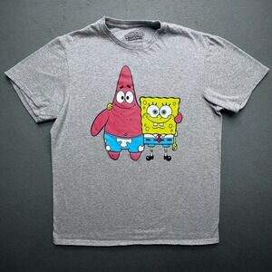 SpongeBob SquarePants Patrick Star Graphic T Shirt Grey Size L